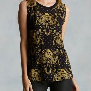 True Religion Gothic Tank Black Gold
